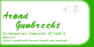 arpad gumbrecht business card